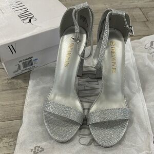 Dream Pairs Women's Silver Glitter Heels